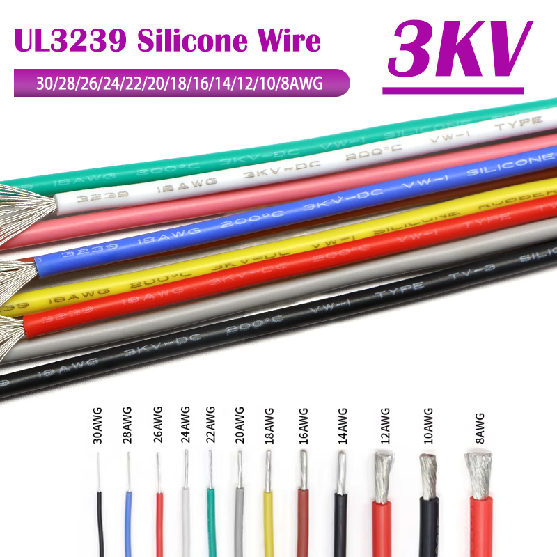 Copper Wire Roll - 1/5M 3239 Silicone Wire 3KV- 32